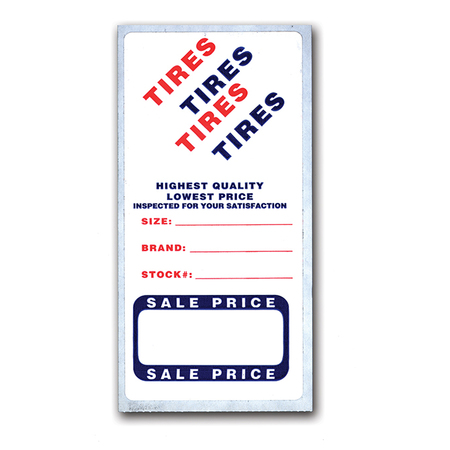 ASP Tire Advertising Labels, 2 3/4" X 5 3/4", 500 Per Roll Pk 7800